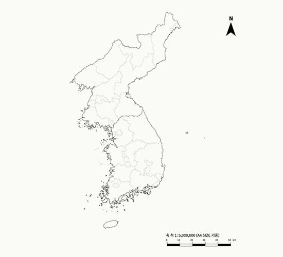 국토지리정보원 - 백지도 다운로드