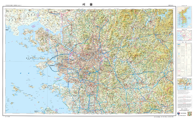 서울 1/250,000 지형도 샘플